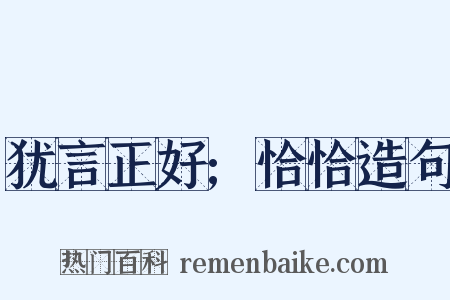 犹言正好;恰恰造句是什么意思的图片